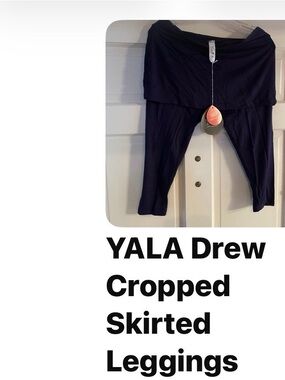 Yala Drew Skirted Cropped Leggings in black